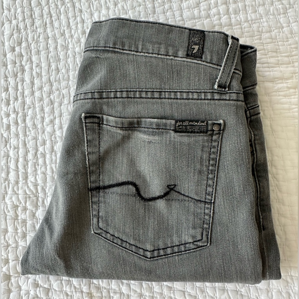 Seven For All Mankind Roxanne Skinny Jean Gray Size 28
